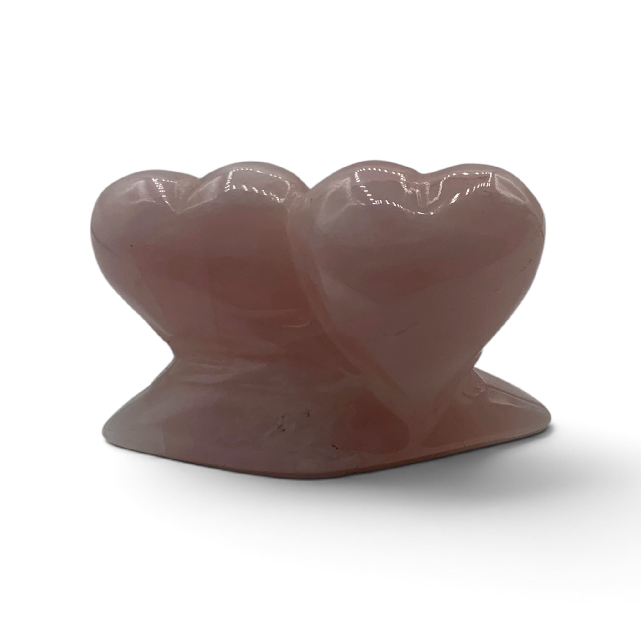 Rose Quartz Twin Heart Stand